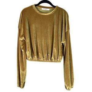Project Social T Velvet Gold Top - Size X-Small